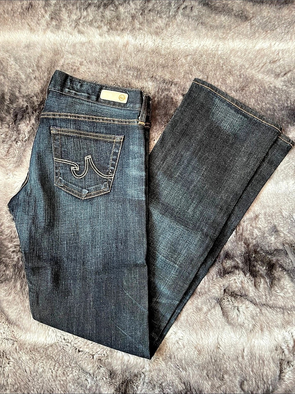 Adriano Goldschmied Tomboy Low Rise Bootcut Jeans in Blue Waist 29R Like New